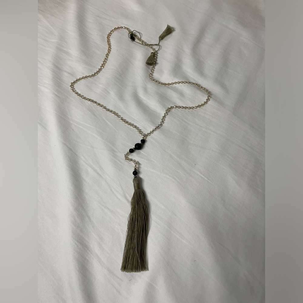 Zacasha Beaded Tassel Necklace